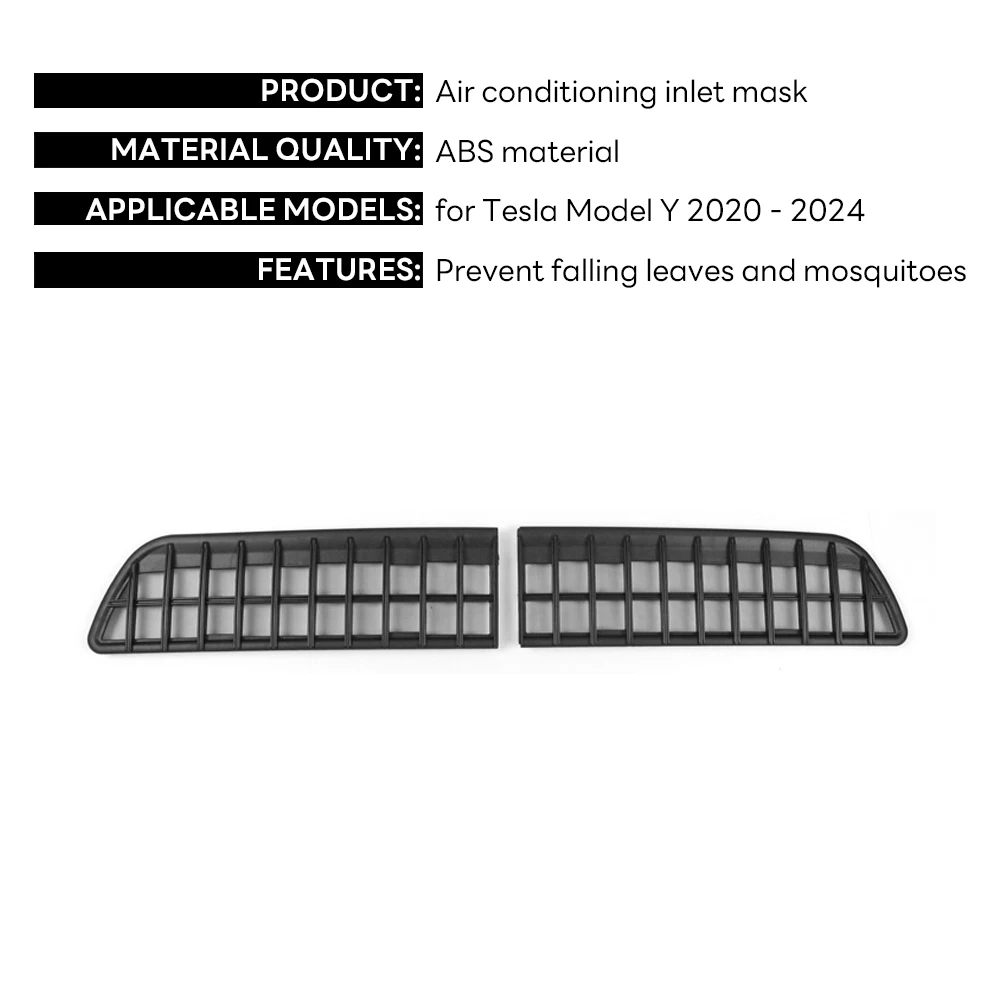 For Tesla Model Y Car Lower Bumper Anti Insect Net Anti Dust Proof Inner Vent Grille Cover Insect-proof Front Cover Inlet