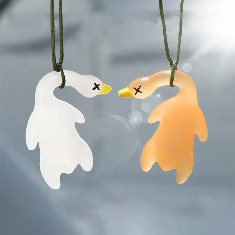 Color-changing Roast Duck Pendant With Rope Car Accessories Decoration UV Sensor Simulation Roast Duck Resin Casting TMZ