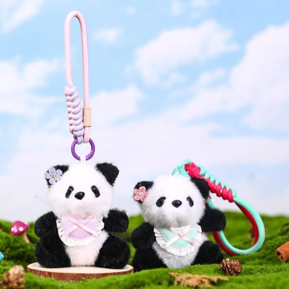 

Backpack Decoration Bow Bear Keychain Bag Pendant Plushies Toys Panda Plush Doll Kawaii Cartoon Plush Key Ring Couple Kids