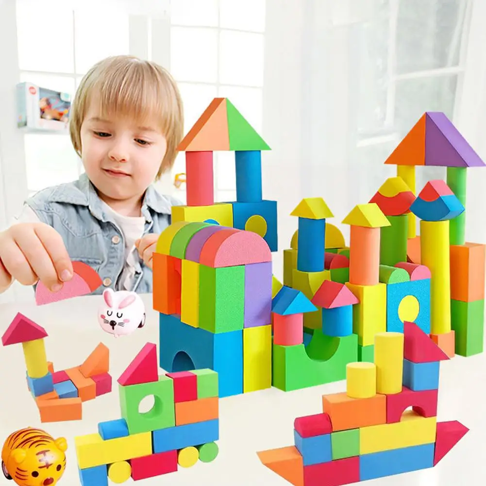 30pcs/box Soft EVA Building Blocks Educational Toys For Children Large Size Colorful Stackable Stem Preschool Toy Boy Girl Gift