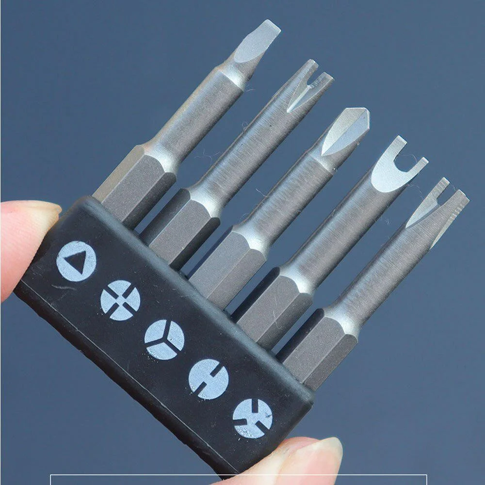 5Pcs Special shaped Screwdriver Set 50mm U-shaped Y-Type Triangle Inner Cross Three Points Screwdriver Bit Tool