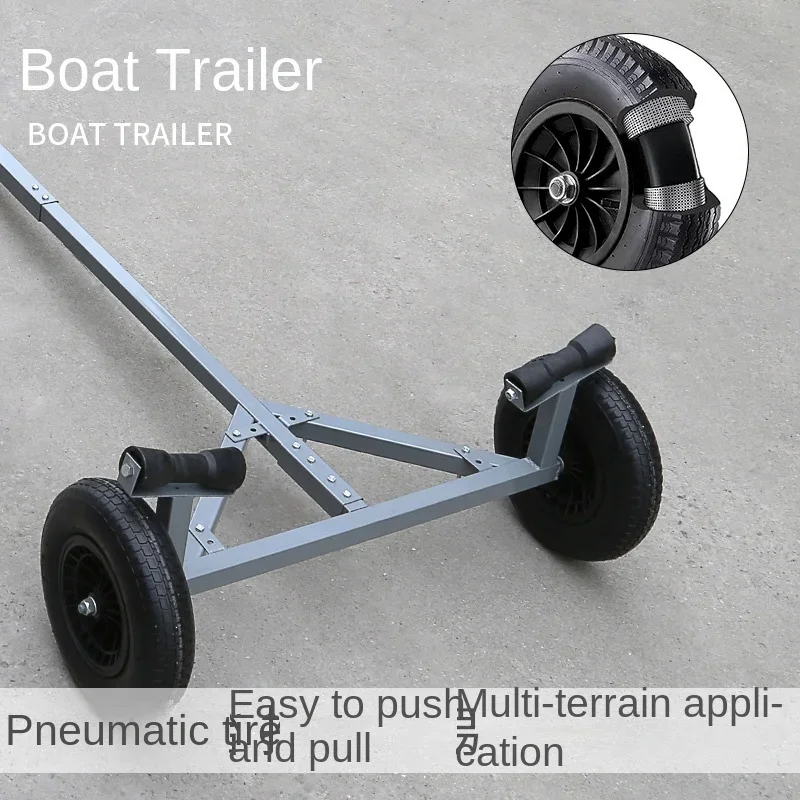 Boat trailer inflatable rubber boat with large bearing capacity tugboat frame