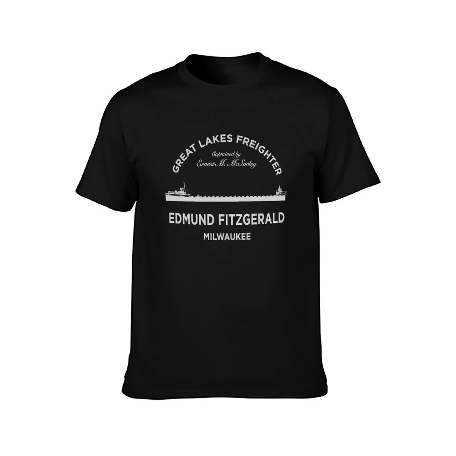 Edmund Fitzgerald Crew T-Shirt Basic Crew Neck Short Sleeve Top