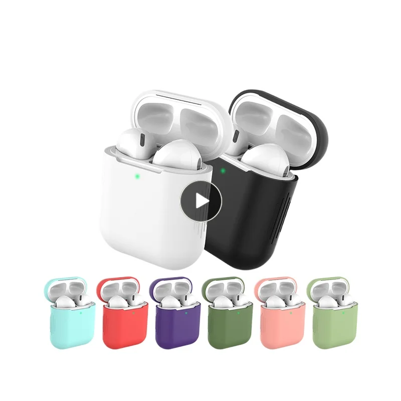 

Silicone Cases For Airpods 1 2 Soft Protective Earphone Shell Wireless Bluetooth Headset Cover Headset Box For Apple AirPods