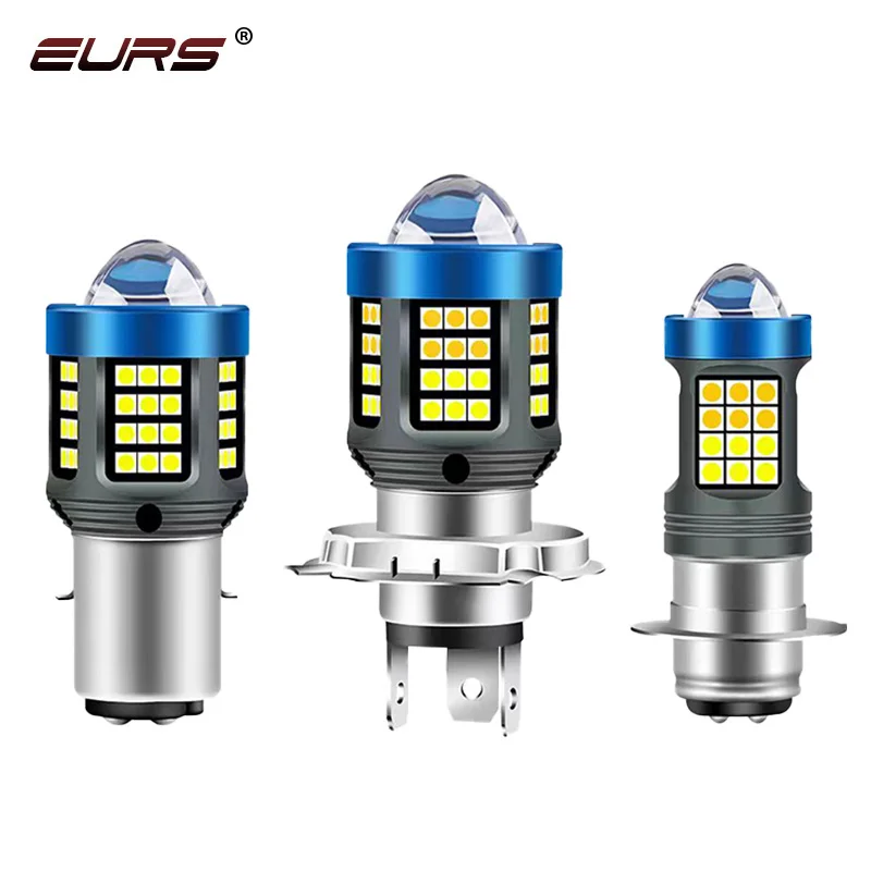 

New Led Motorcycle Headlight H4 12v BA20D P15D Dual Color White and Yellow 3030 Chip Super Bright Headlamp Lens Spotlight Bulbs