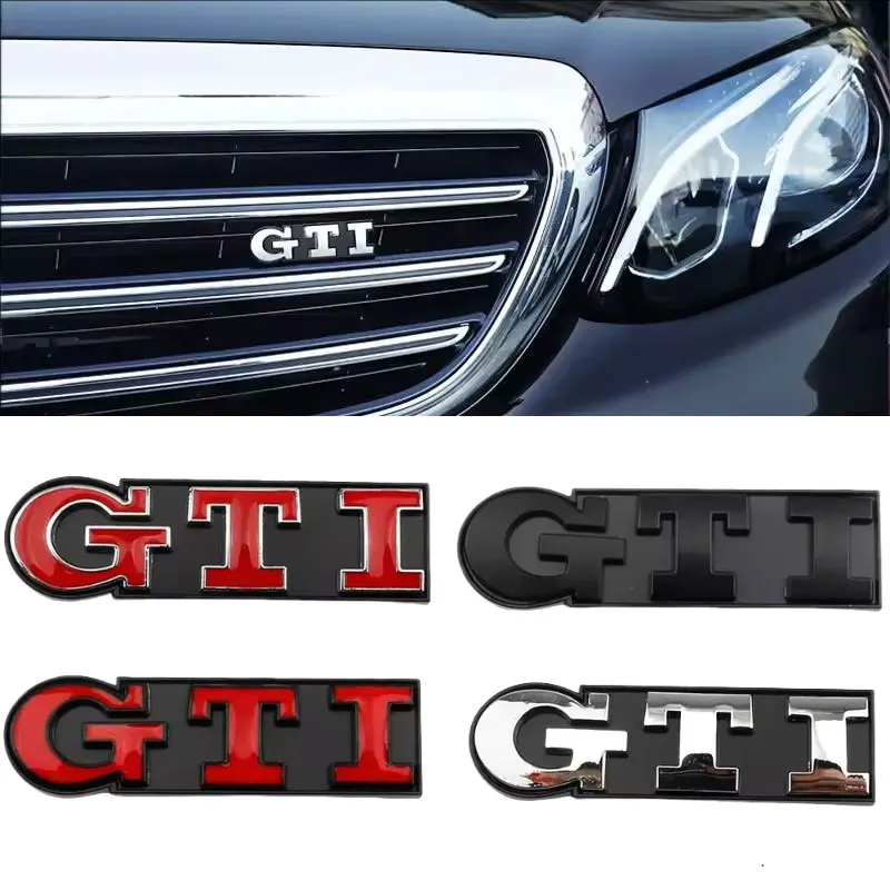 3D Metal Logo GTI Emblem Car Front Grille Badge For VW GTI Passat B6 Golf 4 5 6 7 MK4 Mk7 Polo Tiguan Jetta Touran Accessories