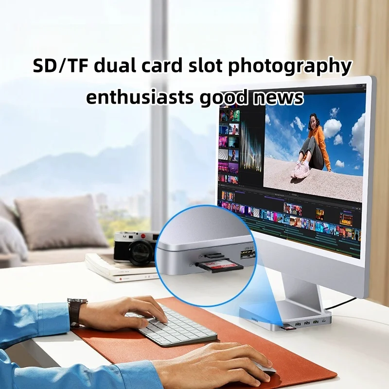 Estação de acoplamento é adequada para expansão Apple iMac USB tudo-em-um mini adaptador de acessório de 24 polegadas typec