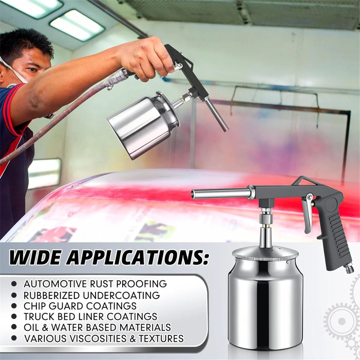 

T61C_2 Pack Air Primer SprayGun with 750ml Suction Cup and Cleaning Brush
