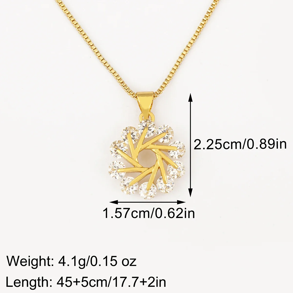 Nidin Women Fashion Crystal Pendant Necklace Heart Star Flower Electrocardiogram Zircon Charm Chain Link Party Jewelry Gifts