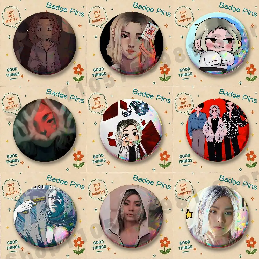 Comics Cartoon A-Alice in B-Borderland Enamel Pins Badge Round Brooch for Backpack Decor Accessories 25/32/44/58/75mm