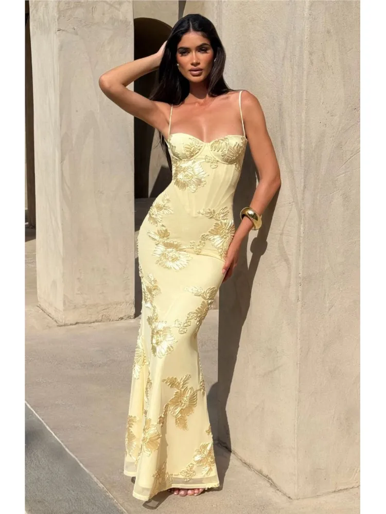 Sling Dress Slim Fr…