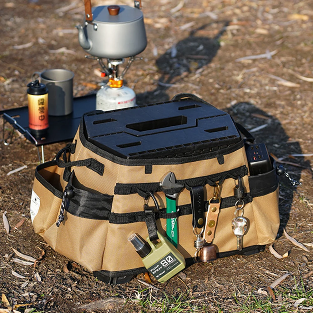 في الهواء الطلق كرسي بلا ظهر قابل للطي غطاء مقعد أكسفورد القماش البراز باليد تمديد غطاء صغير البراز غطاء مقعد أداة محمولة حقيبة التخزين #2