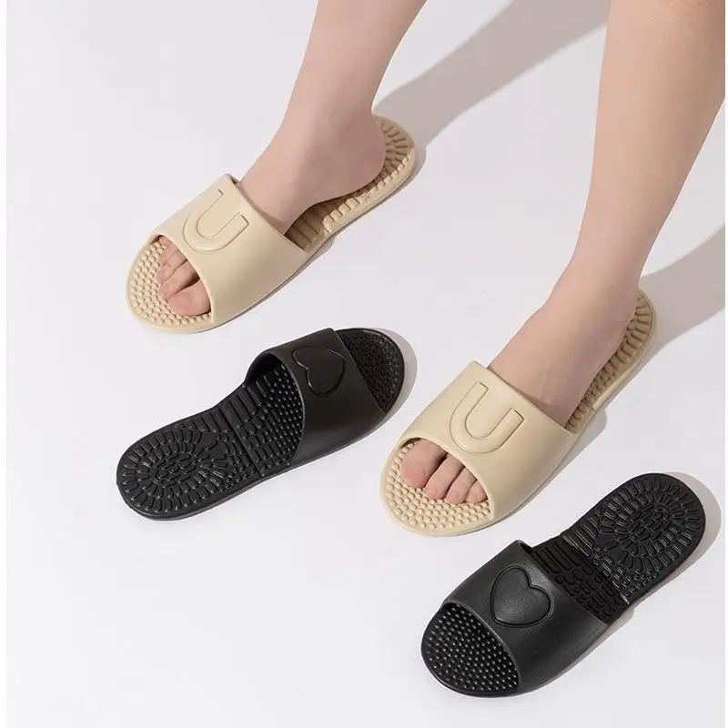 Summer Shoes Light Weight Travel Slippers Women Open Toe Soft EVA Comfortable Foldable Non-Slip Home Bathroom Slides for Ladies