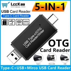 5 in 1 OTG Type C Card Reader USB Card Reader Micro USB SD TF USB Flash Drive Card Reader For Mobile Phone Computer Accessories