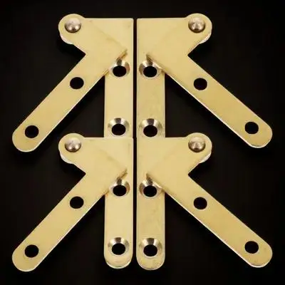 

4Sets Hidden Door Hinge Copper Pivot Hinge 360 Rotation for Secret Door Cabinet Window Tool Box Residential Installation