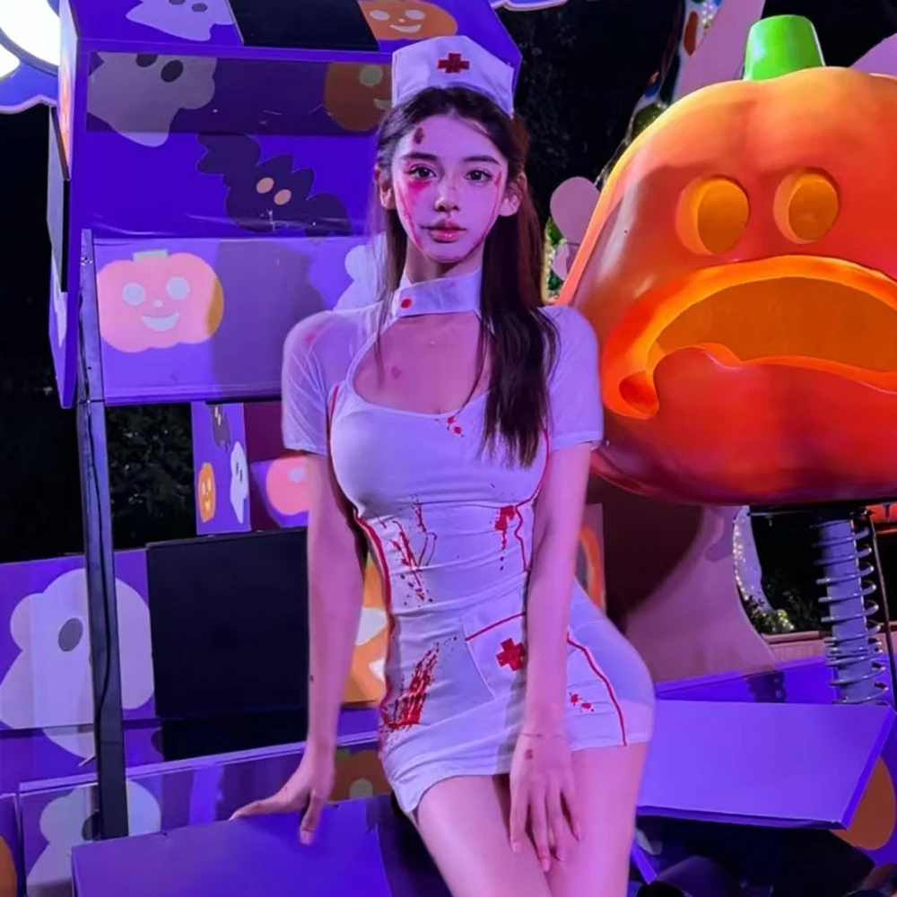 زي ممرضة مثير دكتور وايت تنورة جديدة Sle ملابس حسية مشاعر راقية ألياف البوليستر Faion النسائية