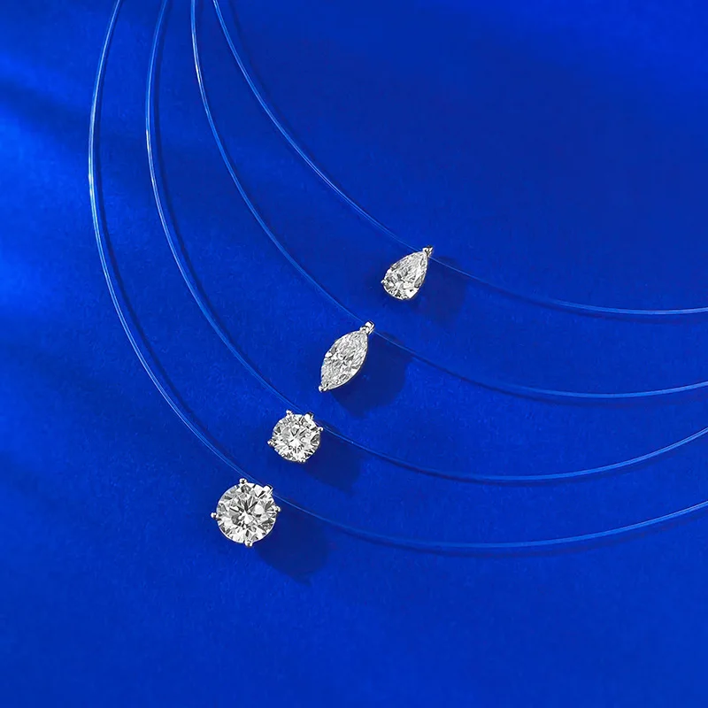 

New S925 Silver Invisible Fishing Line Necklace Fashionable, Versatile, High end, Classic Clavicle Chain Wedding Jewelry