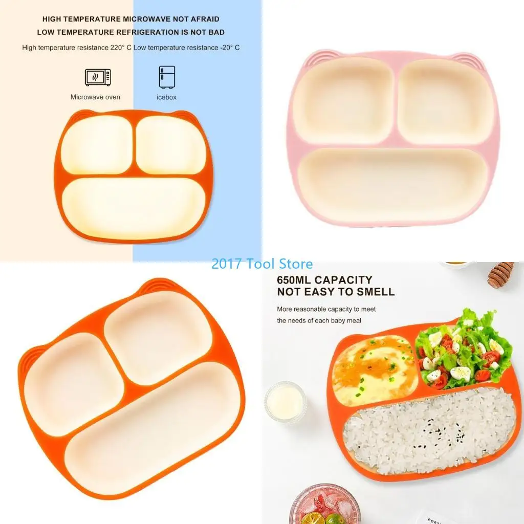 

K92A Прочные силиконовые тарелки для малышей, удобные для детей силиконовые тарелки с портативной присоской и долговечностью для