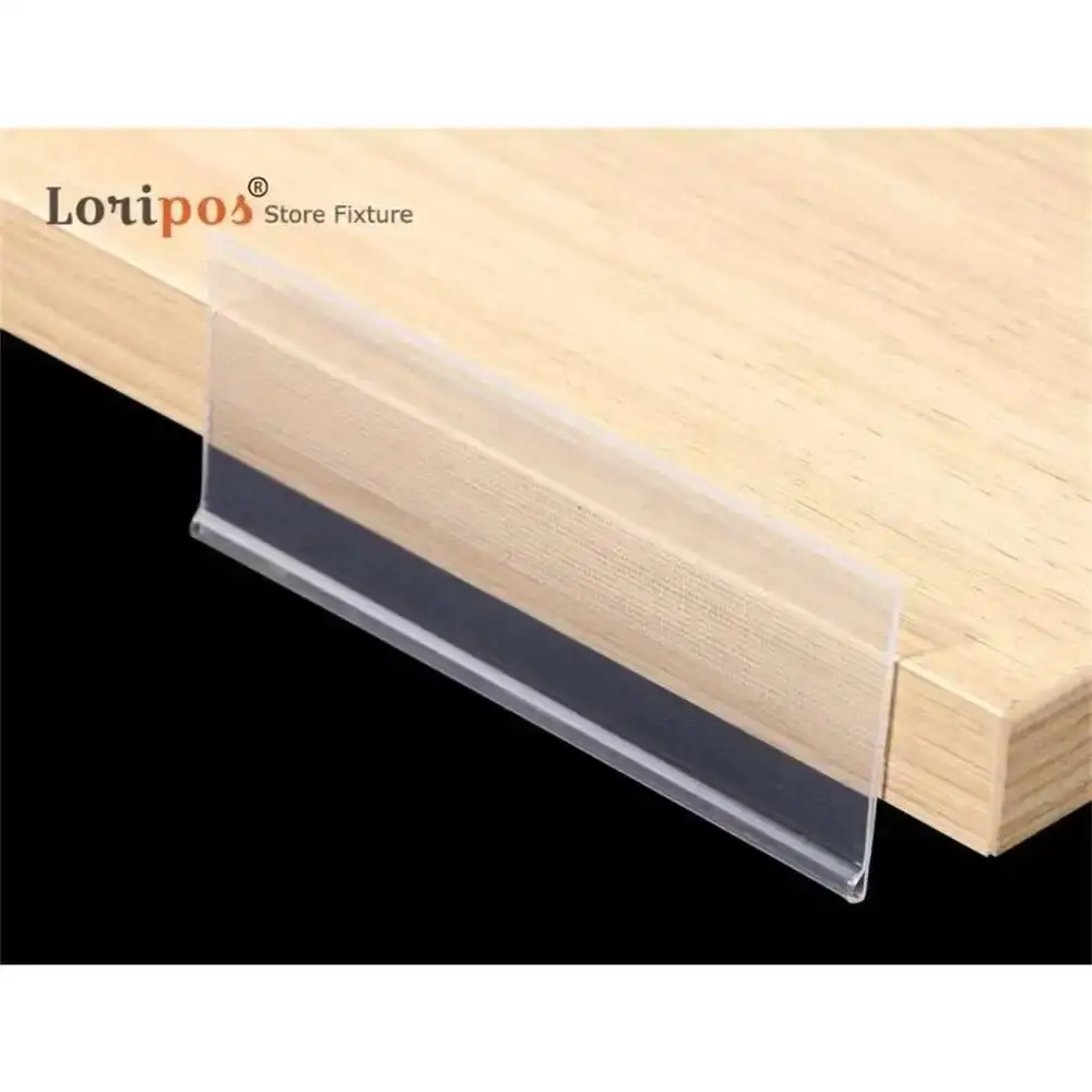 Etiqueta de precio de cubierta plana, tira de datos de visualización, etiqueta de precio, soporte de etiqueta autoadhesivo, marco de etiqueta de montaje en estante para tienda de supermercado