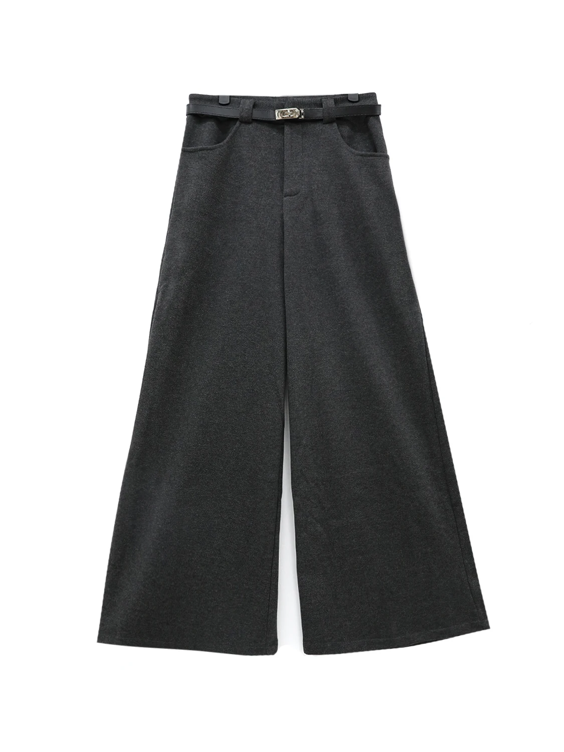 

Простые женские брюки с высокой талией и широкими штанинами, на флисовой подкладке, повседневные, комфортные, весенние, хлопковые