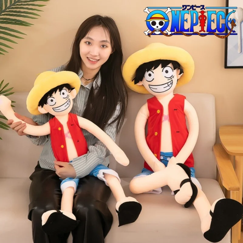 

Large Size One Piece Luffy Plush Suffed Toy Doll Friend Soft Cotton Luffy Anime Model Hold Pillow Sleeping Kids Birthday Gift