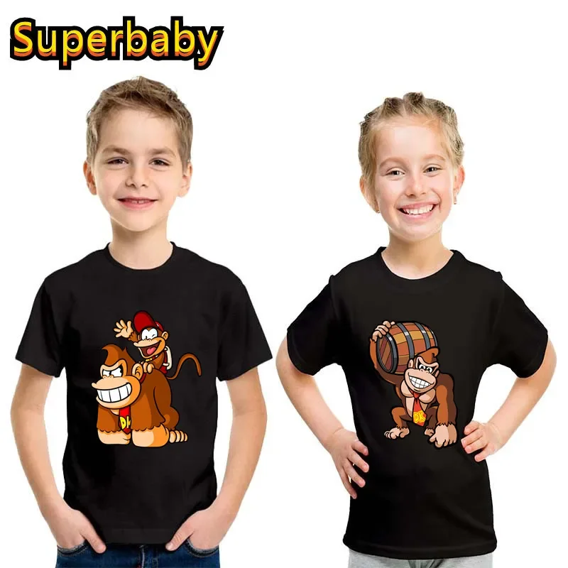 

Hot Sale Donkey Kong Country Print Cartoon Cute Kids T-shirt Baby Boys Girls Clothes Summer Children Cotton Short Sleeve T shirt