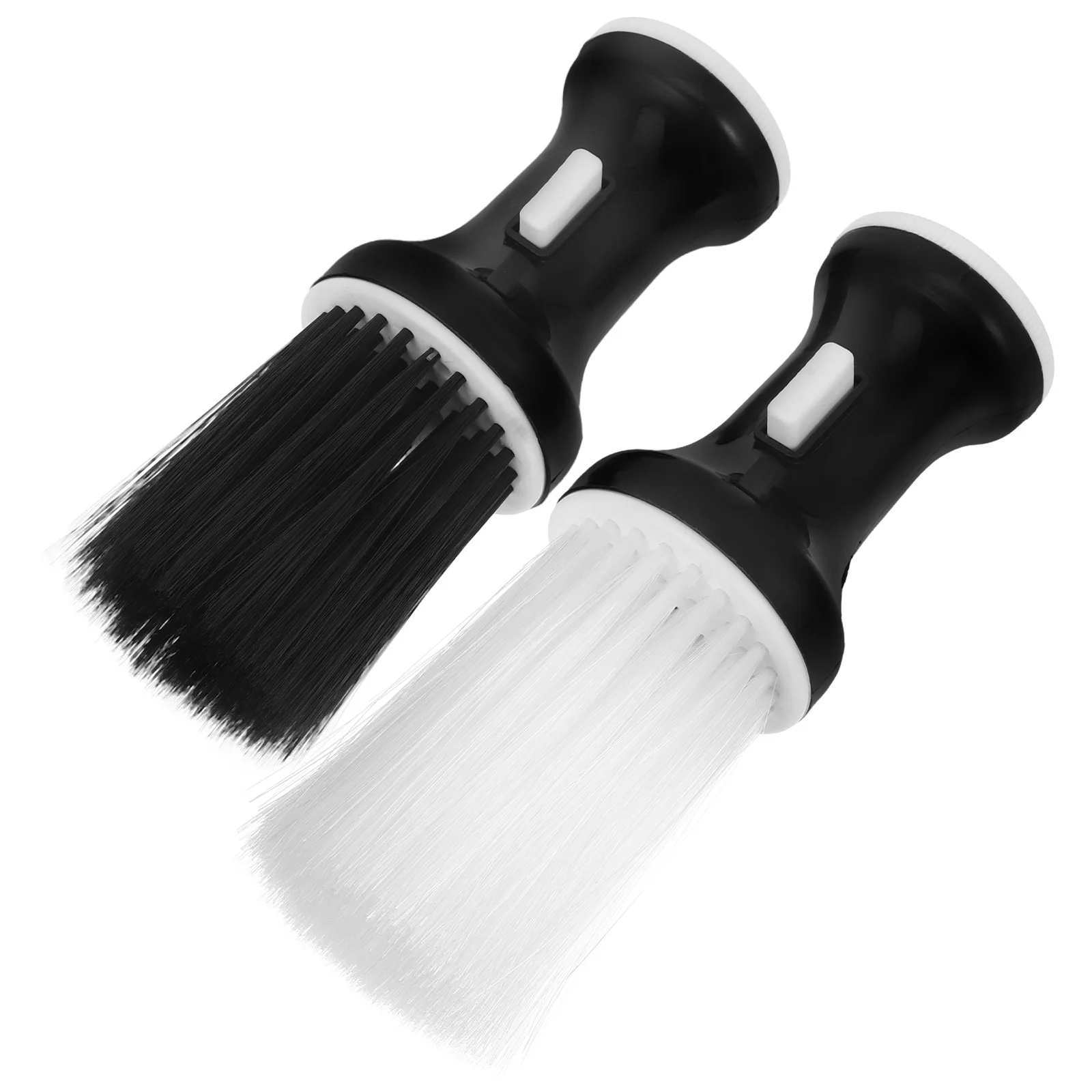 

2 Pcs Cleaning Hair Brush Black White Bristles Neck Duster Talcum Plastic Barber Accessories Salon Supplies