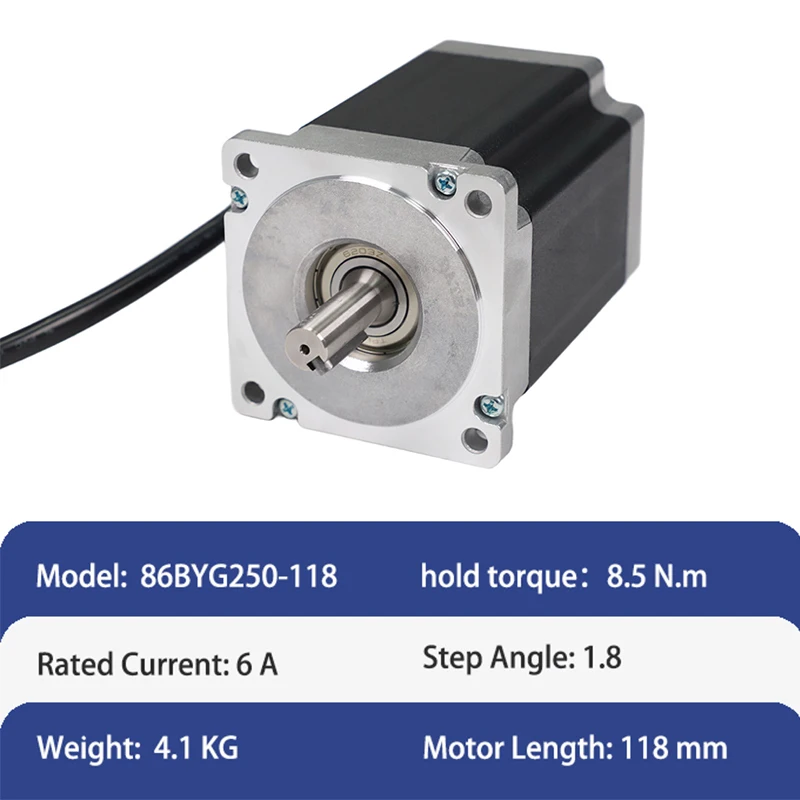 ROHS 인증 EMTECH NEMA 34 86*118mm 하이브리드 오픈 루프 스테퍼 모터 DC 60V 자동화 시스템용