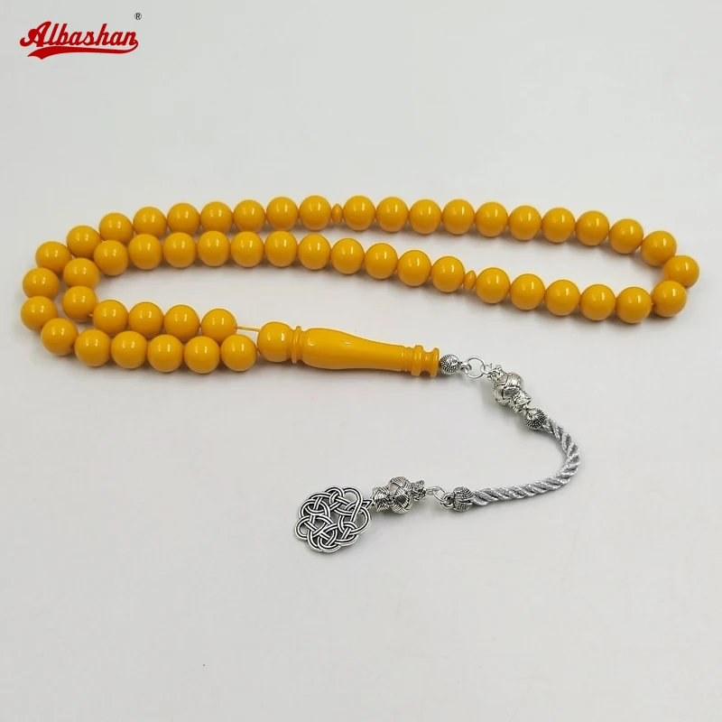 

Tasbih yellow resin Eid Gift Adha Muslim bracelet 33 Rosary prayer beads arabic islamic fashion bracelet Misbaha