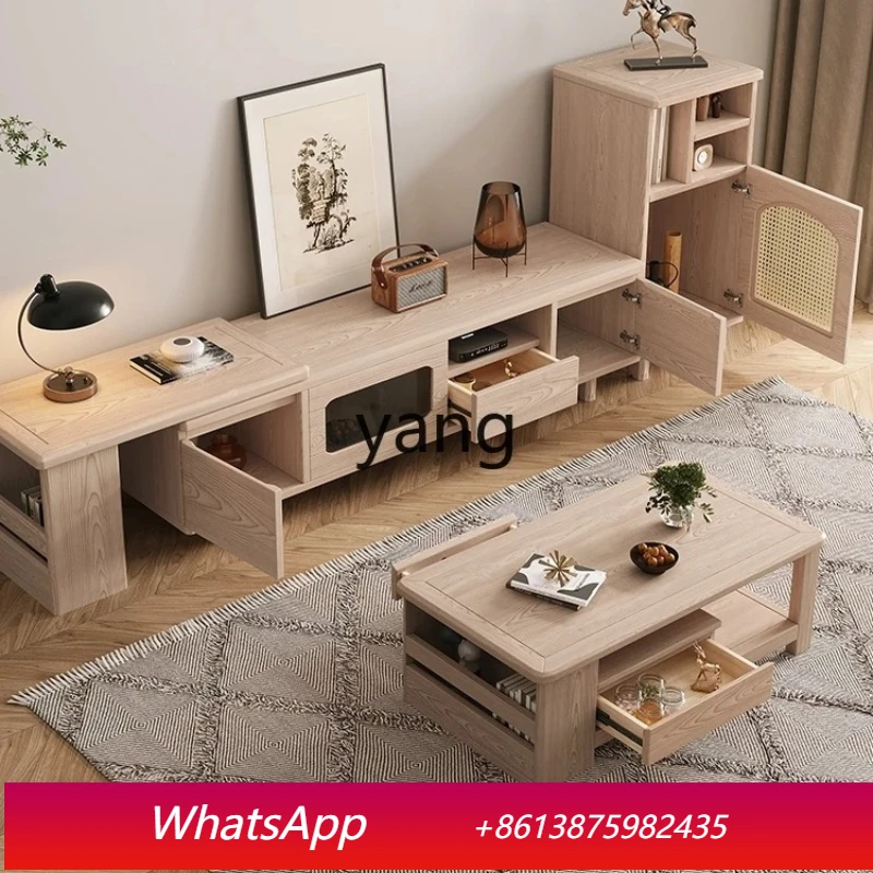 

LMM solid wood TV cabinet coffee table combination modern simple living room home locker