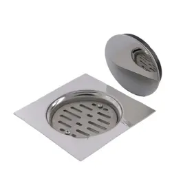 15x15CM Silver Shower Stainless Steel Hotel Easy Clean Bathroom Waste Cover Floor Drain Deodorant Square Floor Drain