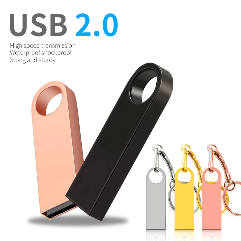 Pendrive 128GB 64GB USB Flash Drive 64GB 32GB 16GB 8GB USB 2.0 Metal High Speed 8GB 16GB 32GB 64GB 128GB Pen Drive