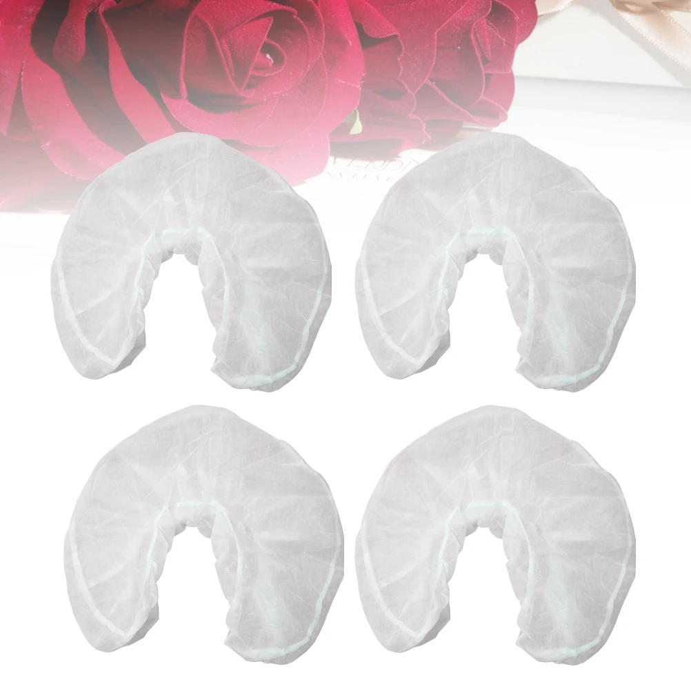Fronha descartável em forma de u, 50 peças, não tecida, capas de encosto de cabeça para viagem, massagem, spa, salão de beleza, capas de cama, ajuste elástico