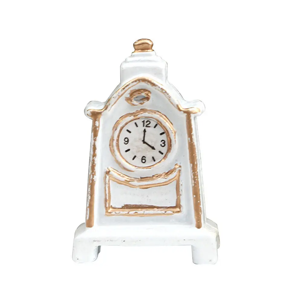 

Alloy Miniature Desk Clock for Mini House Decor Retro Table Clock Ornament Strong Wear Resistance Smooth Simple Vivid Look Tiny