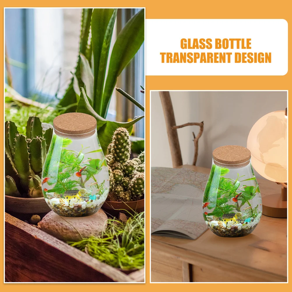 

2pcs Terrarium Glass Container Micro Landscape Bottle Moss Ecological Planter Transparent Vase For Plants Decorative Pot Diy