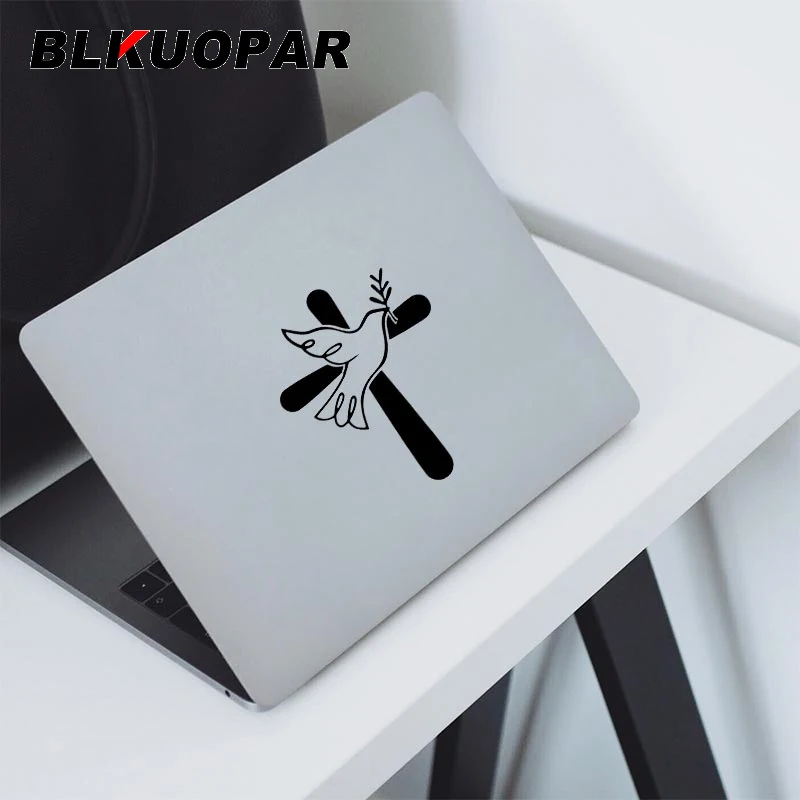 BLKUOPAR The Dove of Peace Carries An Olive Branch In Front of The Cross Car Stickers Personality Decal Refrigerator Car Lable