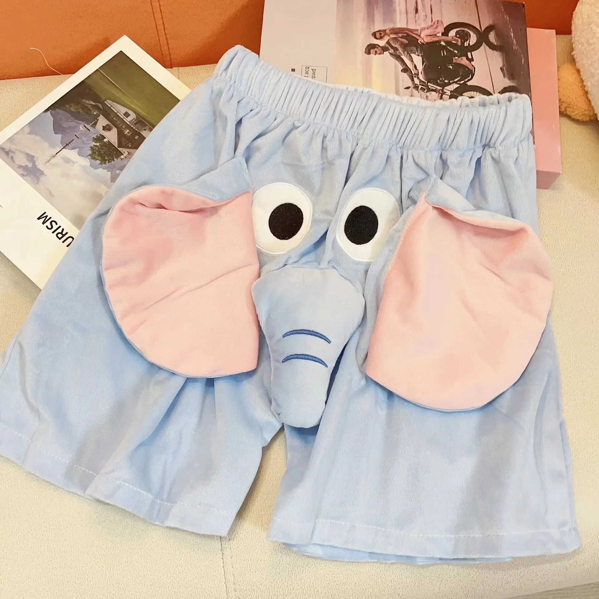 Шорты унисекс с рисунком слона, штаны с милыми животными, большие носы и уши, мягкие штаны для сна со слоном, домашняя одежда, одежда для сна для женщин и мужчин