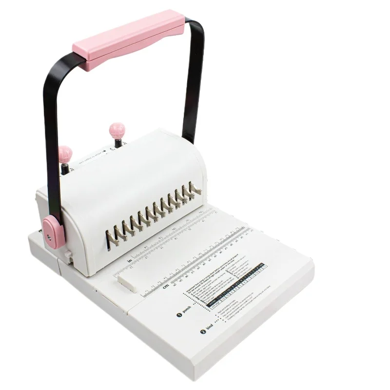 For MW12 Dual Coil Punch Binding Machine with Draw Knife Rotatable Adjustable Manual