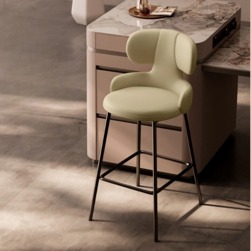 

Light Luxury Bar Chair Premium Modern Minimalist High Chair Backrest Home banquetas de balcão de cozinha Island Chair furniture