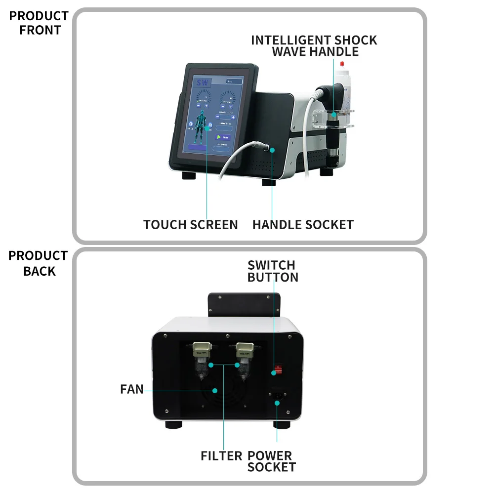 Professional ED Shockwave Therapy Machine Physiotherapy Shock Wave Extracorporeal Muscle Pain Massage Low Intensity Shockwave