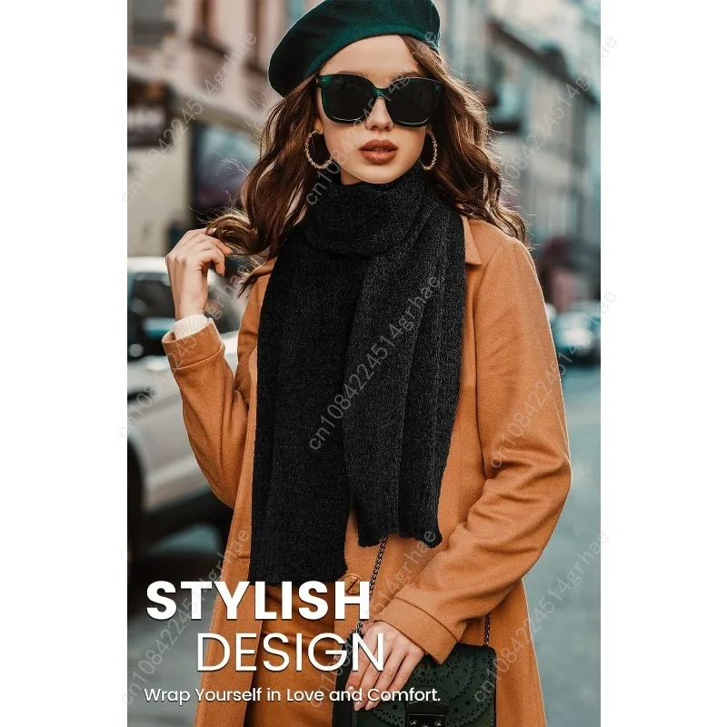 وشاح Pleneal للنساء، أوشحة شتوية ناعمة من الشنيل، وشاح نسائي سميك دافئ للطقس البارد #2
