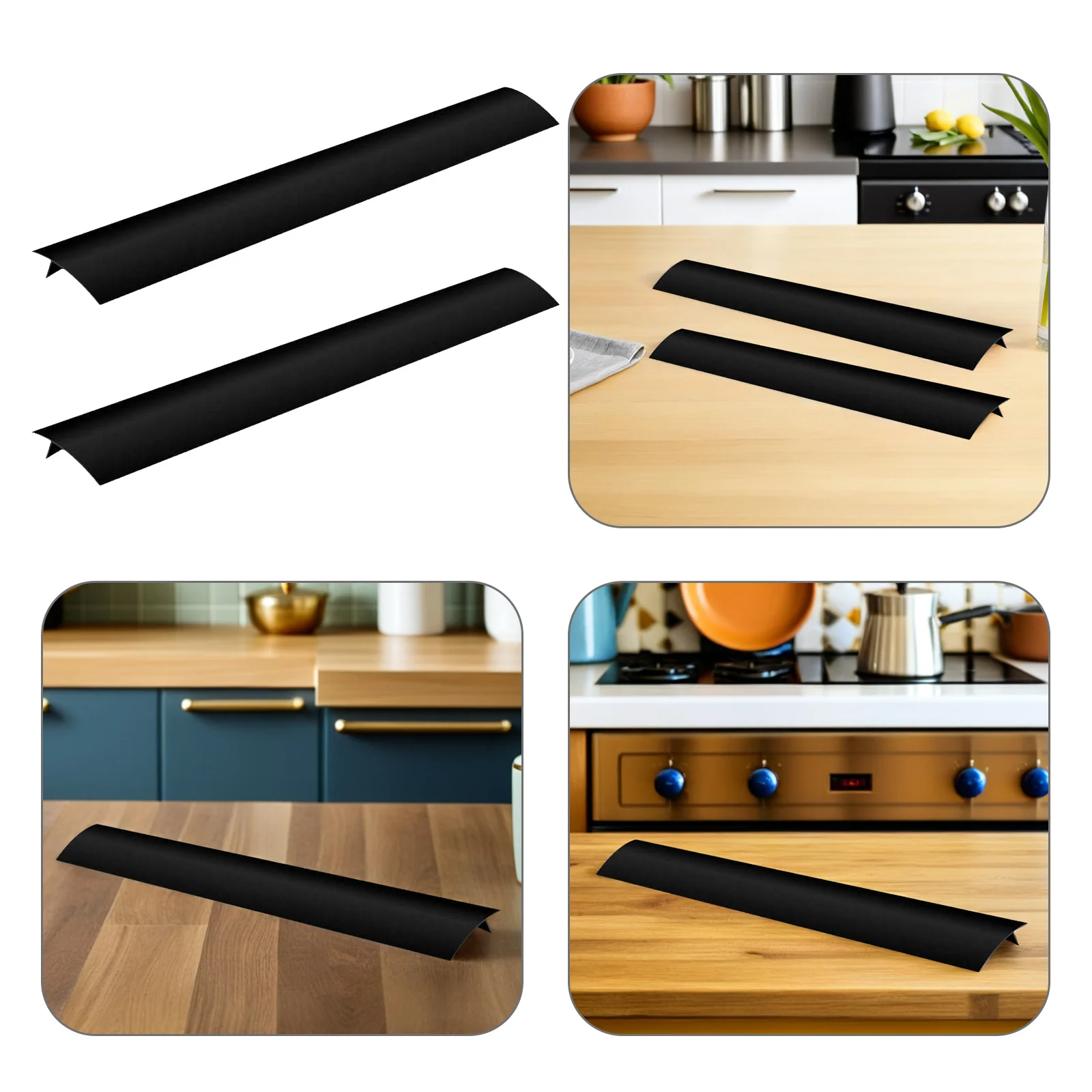 

2 шт. силиконовые уплотнители для зазоров на кухонной плите, гибкие, термостойкие, для заполнения щелей, защита для боков духовки и плиты