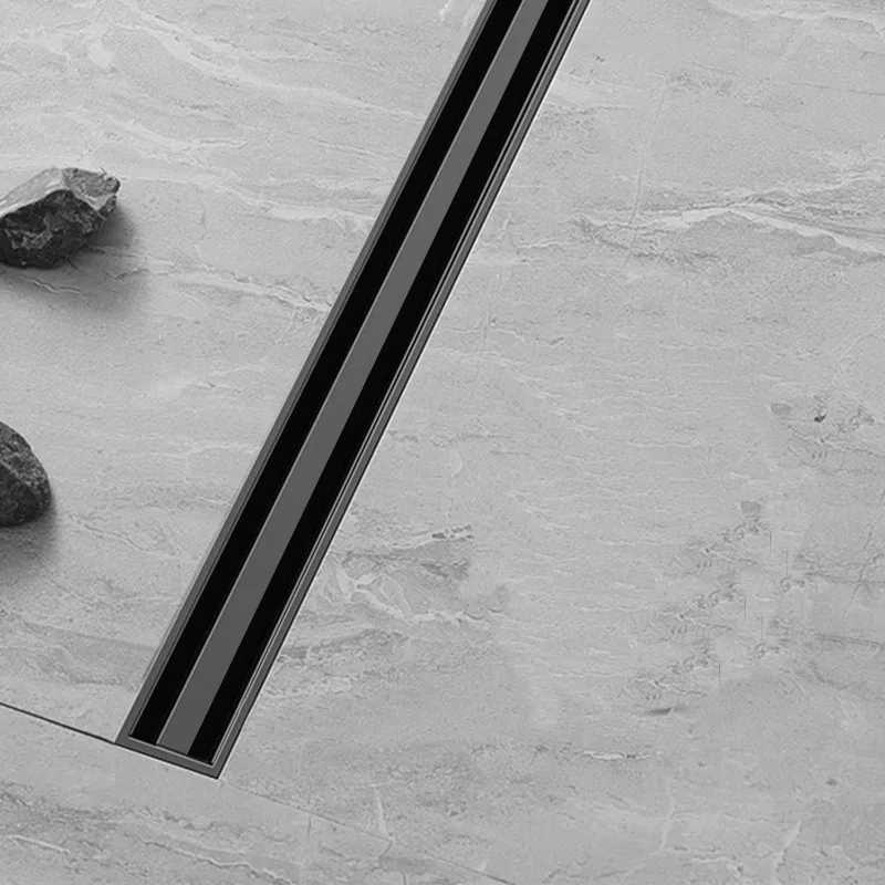 

Popular Black Ultra-thin Shower Linear Channel SS304 Strip Drain Floor Bathroom Deodorant Structure