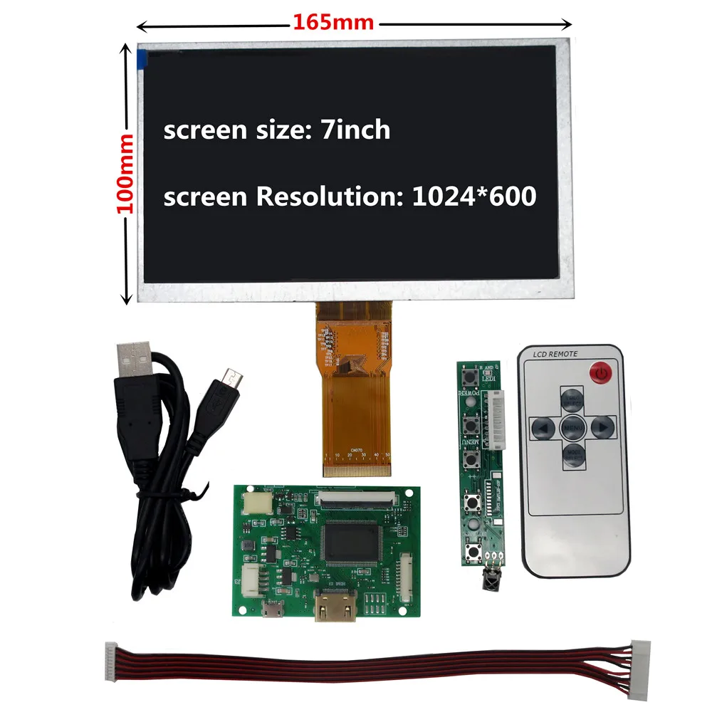 7 Inch Screen Display LCD TFT Monitor With Driver Control Board HDMI-Compatible For Android Orange Raspberry Pi 2 3