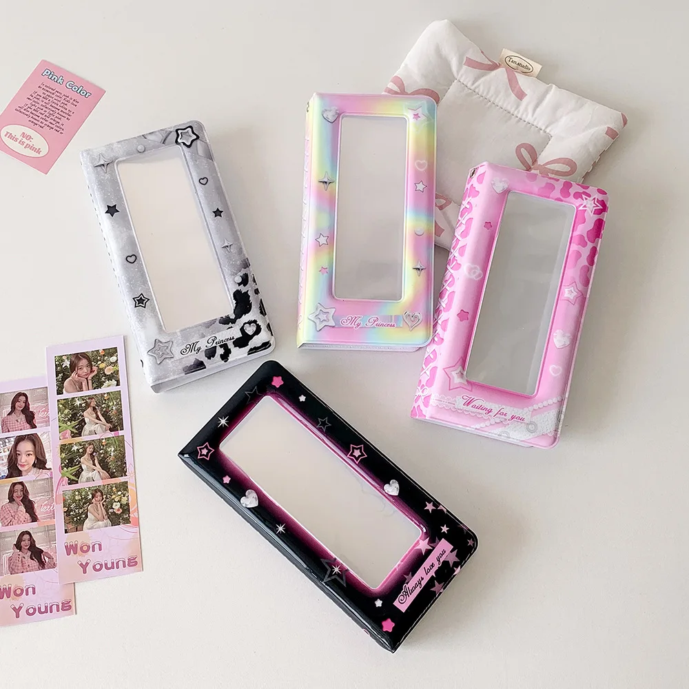 Y2K PVC Card Cover Korean Photocard Album Hanging Decoration Sweet Korean Style Idol Card Display Protector Keychain Pendant