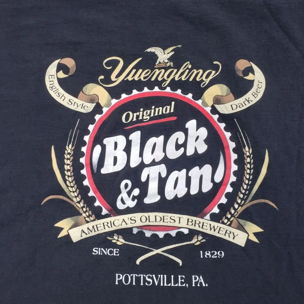 Yuengling T Shirt Black and Tan Vintage 90’s Beer Brewery Mens Black XL