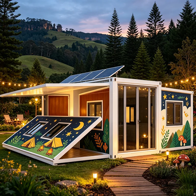 Breathable Comfortable Expandable Foldable Container Tiny House Prefab Cabin Suburban Backyard Independent Home