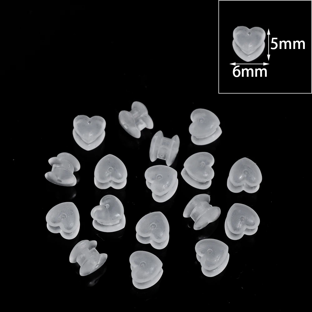 20-200pcs Transparent Silicone Rubber Earring Clasp Ear Nut Plugging Earring Back DIY Earstud Findings Jewelry Accessories