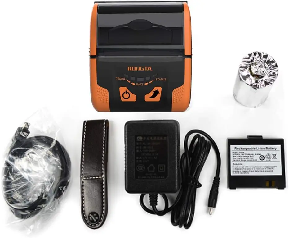 Stampante POS termica portatile da 80 mm, USB e Bluetooth, compatibile con telefoni Android, tablet, computer (RPP300)