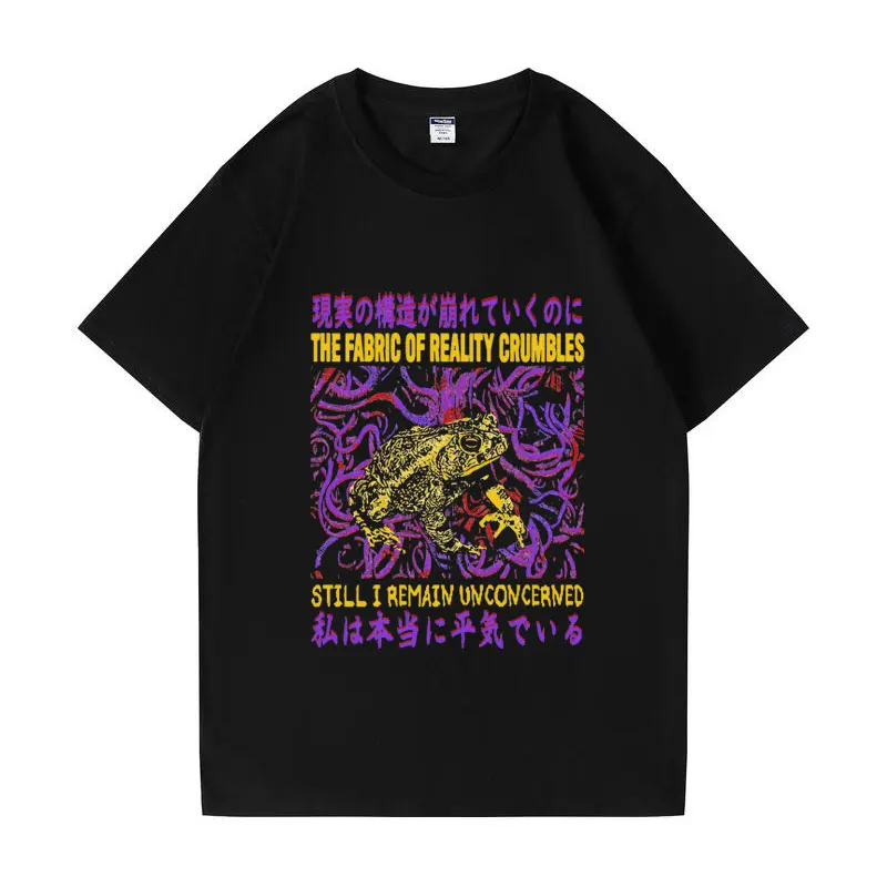 

Reality Crumbles Frog Funny T-Shirt Male Summer Fashion Cotton High Quality T Shirt Men Women's Vintage Oversized T-shirts Tops